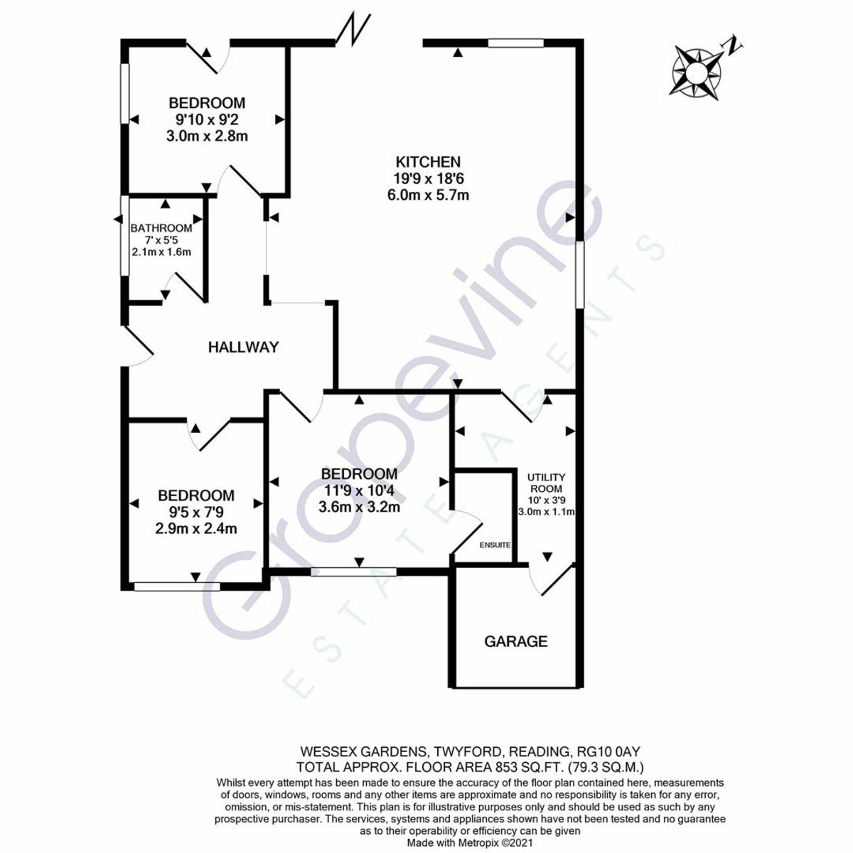 Floorplan for Wessex Gardens, Twyford, RG10