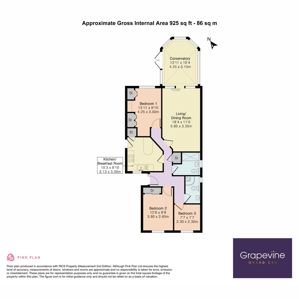 Floorplan for Milton Way, Ruscombe, RG10